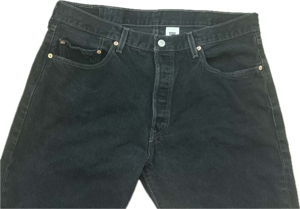 Vintage Y2K Levi's 501 Original Fit Button-Fly Black Denim Jeans Classic Denim - Picture 5 of 13
